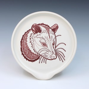 Opossum Handmade Ceramic Spoon Rest
