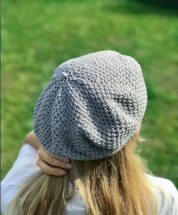 Summer Cotton Beret, French Classic Knit Beret Tam, Summer Beanie