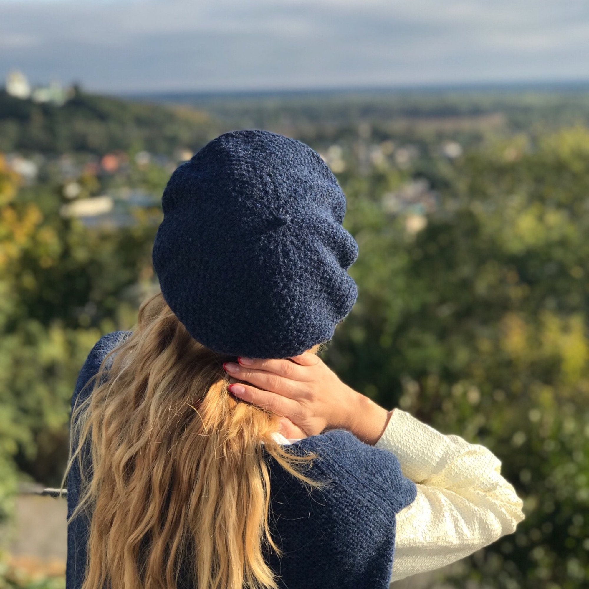 Never 2 Late 100% Cashmere Knit Beret Hat Black OS fall winter classic french ZLYC Reversible Cashmere Knit French Beret Hat for Women and  main image 2