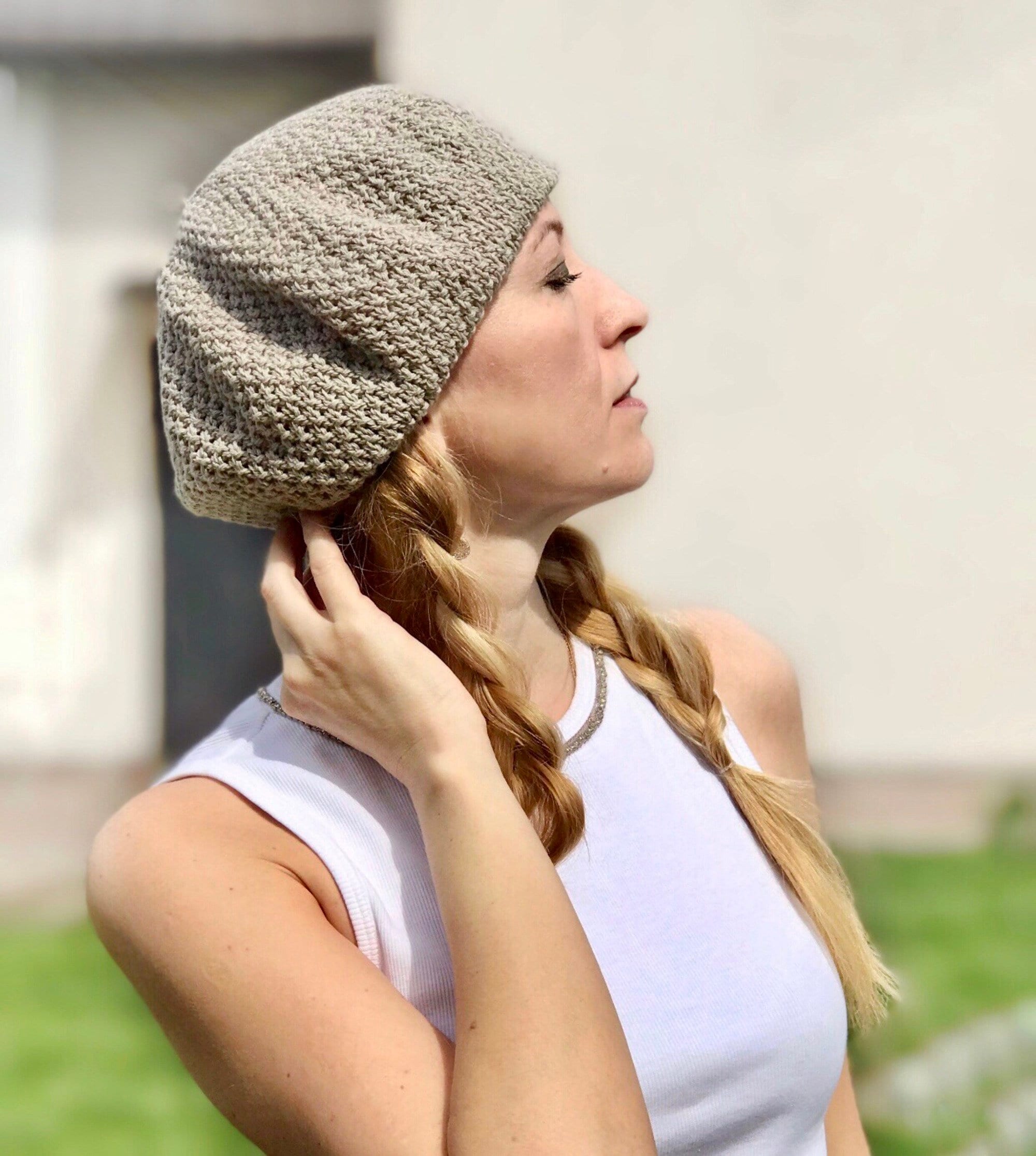 Summer Cotton Beret, French Classic Knit Beret Tam, Summer 