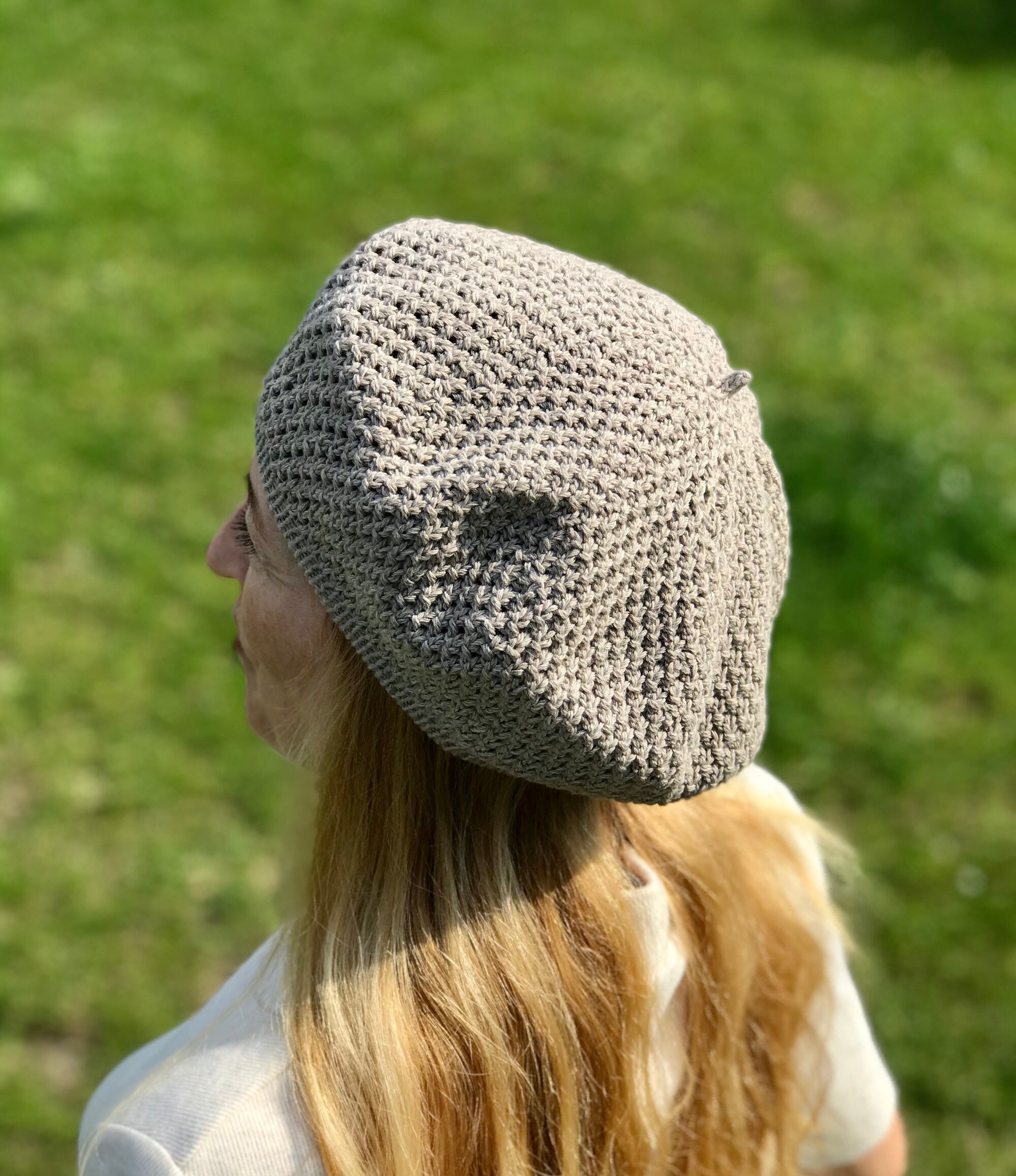 Summer Cotton Beret Hat Women French Berets Knit Gray Beret Etsy