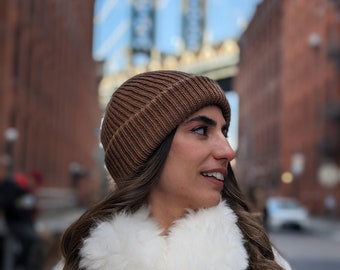 Gorro de alpaca bebé hecho a mano: gorro de invierno tejido peruano
