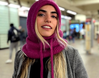 Passamontagna in maglia di lana d'alpaca: maschera invernale ipoallergenica e lussuosamente morbida per uomo e donna.