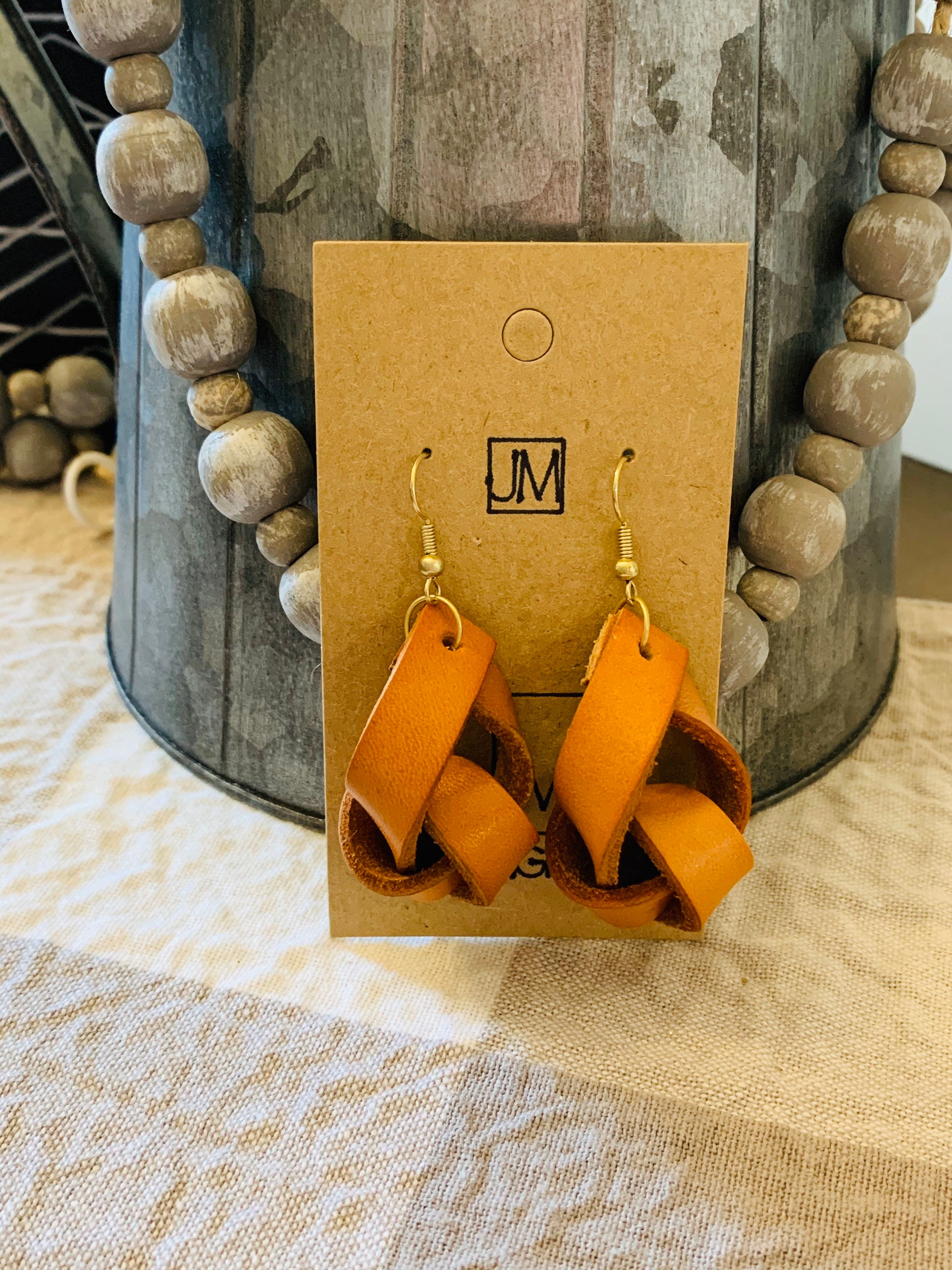 Leather Knot Earrings Handmade Genuine Leather Knot - Etsy