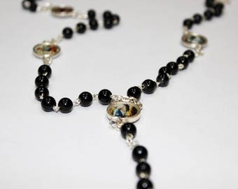 Servite rosary, Our Lady of The seven sorrows, Black Pearl beads, mater dolorosa, chaplet of seven sorrrows, dolor rosary, rosary beads