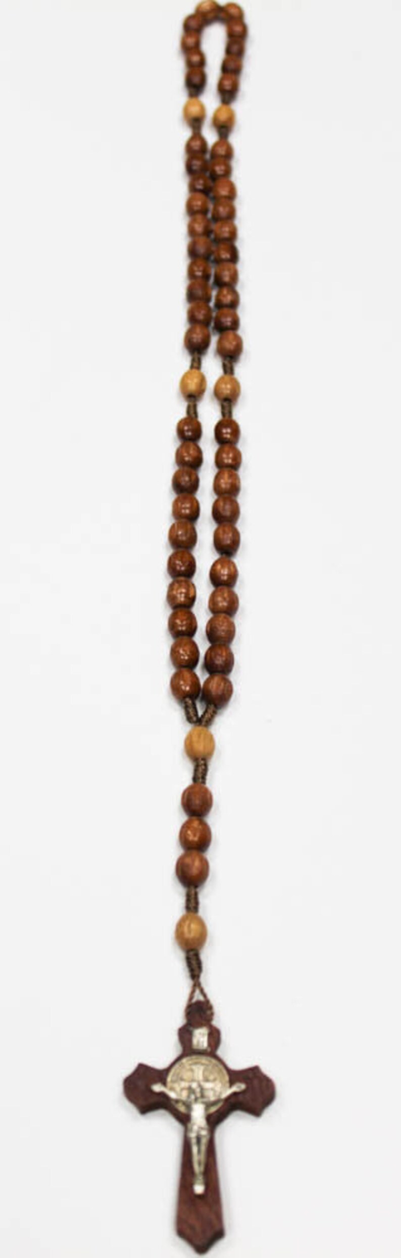 Yellow ST Benedict Wooden Rosary Chaplet Catholic Rosario Beads 8