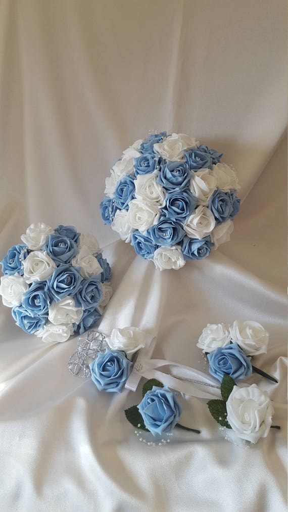 grooms buttonhole corsage bridesmaids posy Wedding bouquet white or ivory