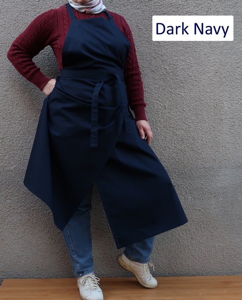Smock apron for women. Split leg pottery apron. Heavy apron Etsy
