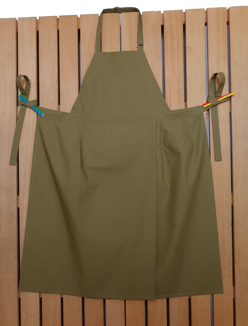 Smock apron for women. Split leg pottery apron. Heavy apron Etsy