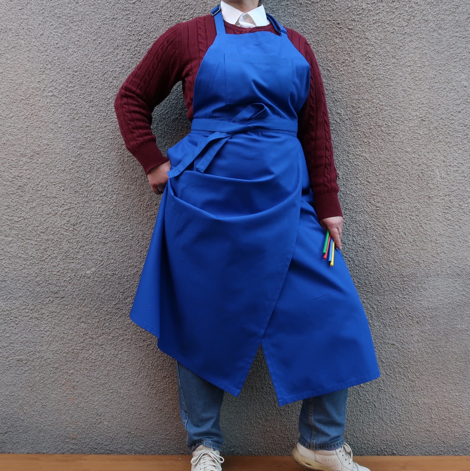 Smock apron for women. Split leg pottery apron. Heavy apron Etsy