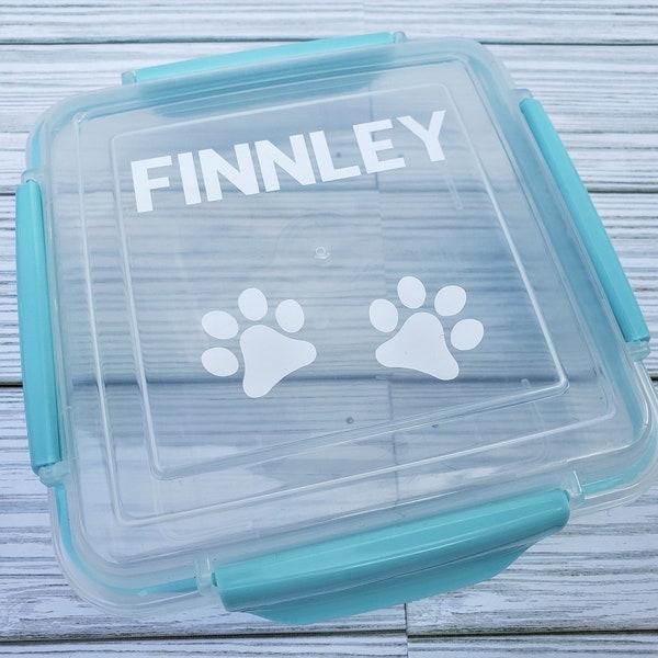 Custom Dog Bowl Pastel Travel Dog Lunch Box - Dog food container holds 2.25 cups and is available in 4 colors