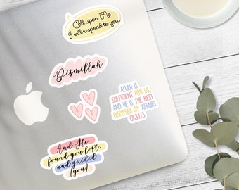 Soft Minimalist Muslim Sticker Pack, Quran Verse Stickers, Islamic Quote Stickers, Muslim Prayer Stickers, Hijabi Stickers, Muslim Decal