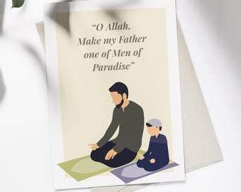 Muslim Father's Day Card, Father's Day Card From Son, Muslim Greeting Card, Printable, Father Gift Card Design, Instant Download Card