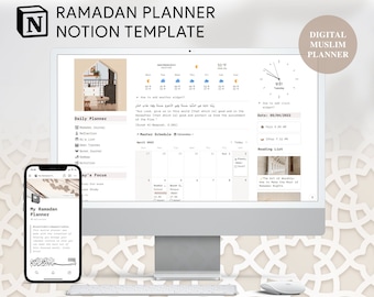 Ramadan Planner, Digital Planner, Notion Template, Muslim Journal, Digital Journal, Islamic Journal, Quran Planner, Salat Tracker, Ramadhan