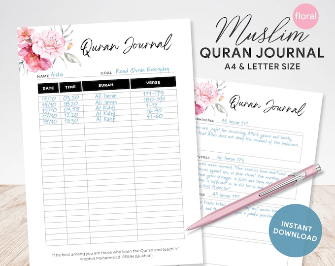 Digital Quran Journal Notion Template Notion Planner Muslim Etsy Canada