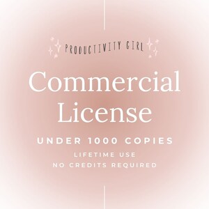 Commercial Extended License for Digital Downloads Only (Journals, Trackers, Poster, Cards) - under 1000 copies
