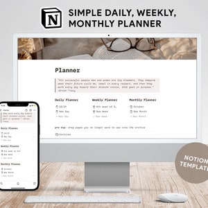 Ästhetischer einfacher digitaler Planer, Vorstellungsvorlage, Tagesplaner, Wochenplaner, Monatsplaner, digitaler Tracker, digitaler Planer