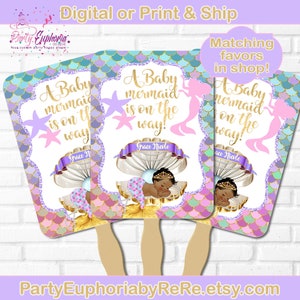 Baby Mermaid Shower | Mermaid Hand Fans | Mermaid Party | Mermaid Party Favors |  Under the Sea Party | Little Mermaid | Mermaid Princess