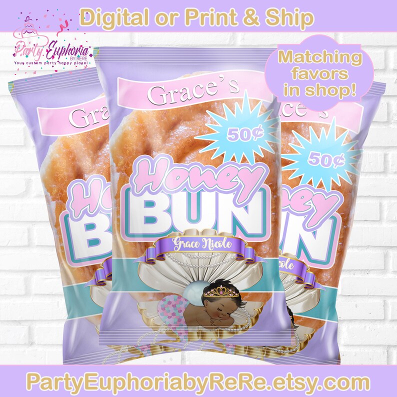 Mermaid Party Favors Mermaid Baby Shower| Mermaid Honey Bun Mermaid Party Snacks Mermaid Party Decorations Under the Sea