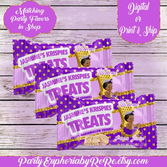 Baby Shower Rice Krispies Treat Party Favors Princess Etsy