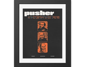 Pusher Film Movie Artwork Framed Vertical Poster 11&quot; x 14&quot;, Mads Mikkelsen 1996 Pusher II,  Pusher 3, Art Print, Wall Decor Gift Art