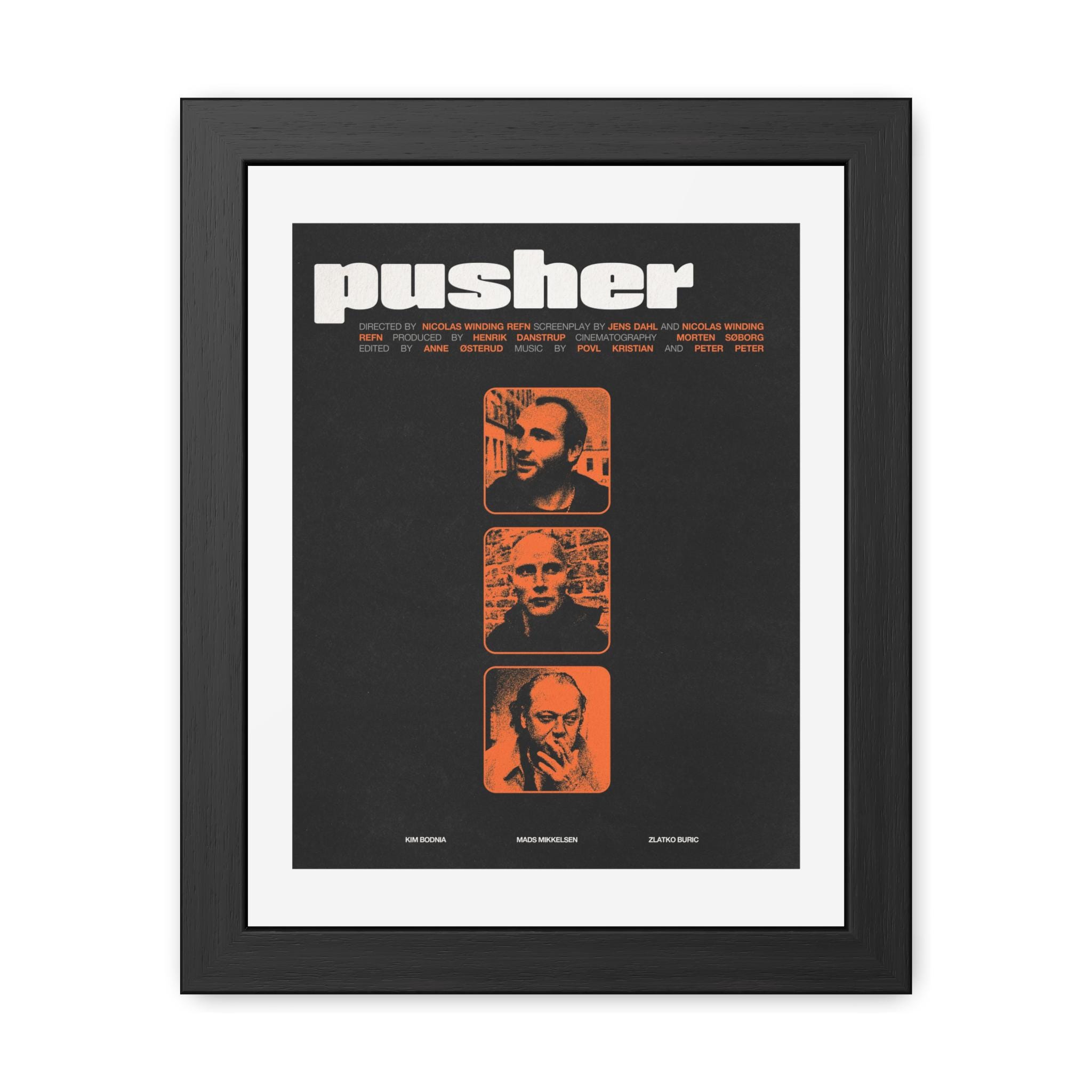 Pusher Movie Poster, Mads Mikkelsen Film Art, Framed Wall Decor 