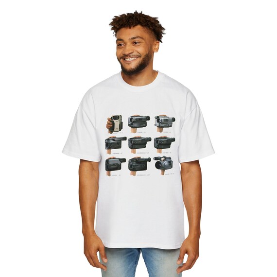Retro Camcorder Graphic Tee, 90s Y2K Heavyweight Cotton Shirt - Etsy