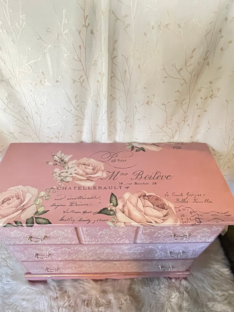 Girls Pink Dresser Vintage Furniture Girls Dresser Wood Etsy