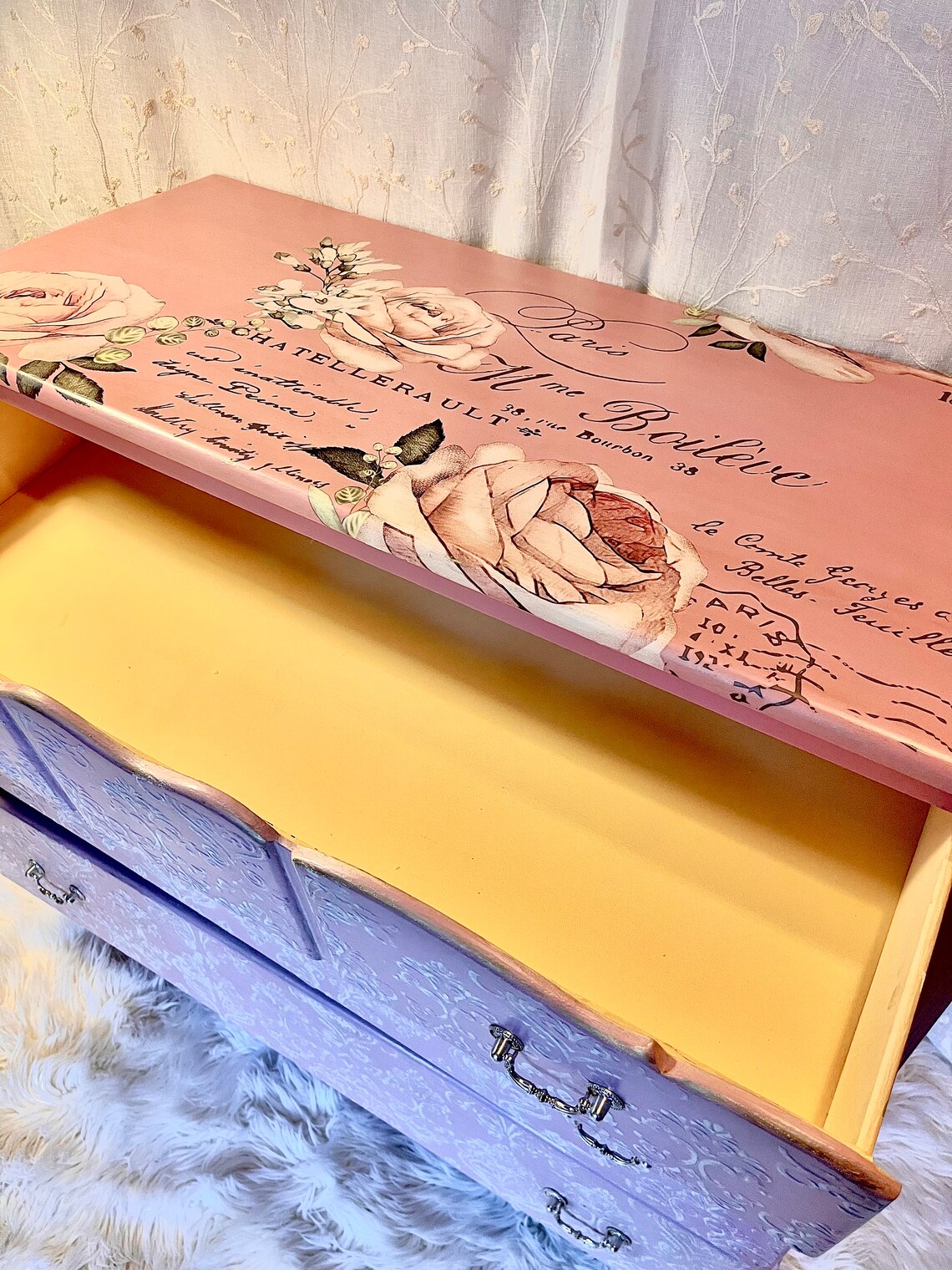 Girls Pink Dresser Vintage Furniture Girls Dresser Wood Etsy