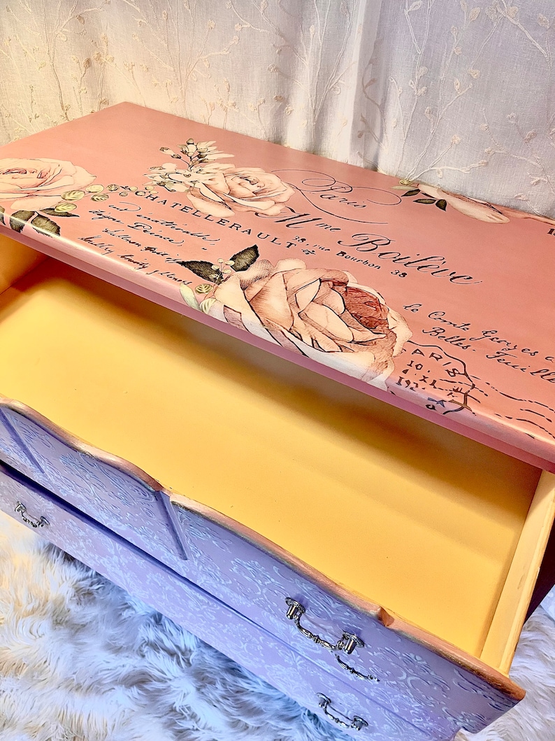 Girls Pink Dresser Vintage Furniture Girls Dresser Wood Etsy