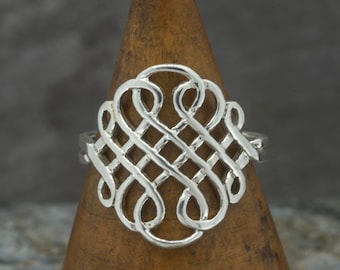 Contemporary Celtic Twist Ring Sterling Silver