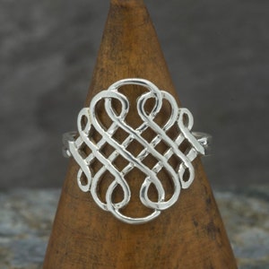 Contemporary Celtic Twist Ring Sterling Silver