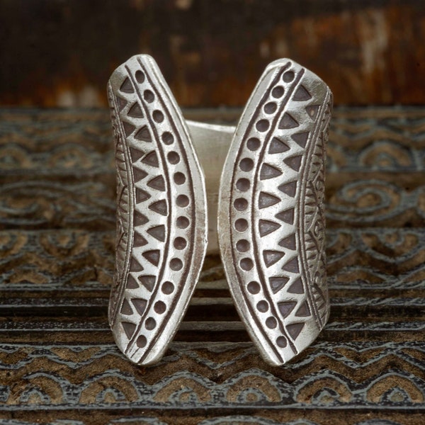 Handgemachter Korsett Ring|Open Front Ring|Ring mit hohem Silbergehalt|Verstellbare Größe|