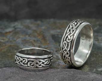 Bague bande celtique continue en argent sterling