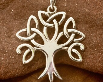 Large Celtic Tree Pendant|Tree of Life Necklace|Celtic Silver Large|Celtic Tree|