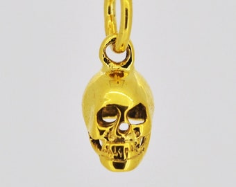 Tiny Skull Necklace in Gold | Halloween | Gothic