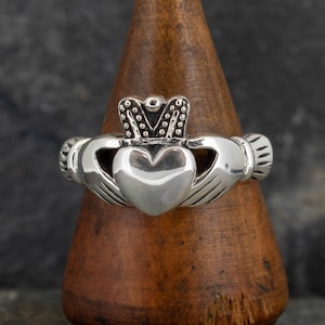 Sterlingzilveren zware Claddagh-ring voor heren