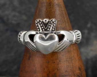 Sterling Silver Heavy Claddagh Ring for Men
