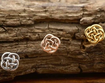 Celtic Knot Studs in Sterling Silver / Gold / Rose Gold Hypoallergenic