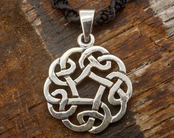 Celtic Knot Pendant Thick Sterling Silver Viking Design