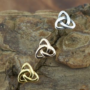 Triquetra Celtic Stud Earrings in Sterling Silver/Gold/Rose Gold