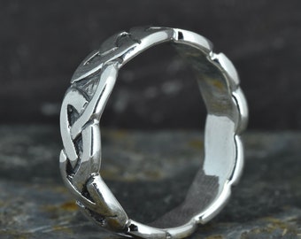Genuine Sterling Silver Celtic Men's Ring Hallmarked Solid 925 Knot R001788 | UK