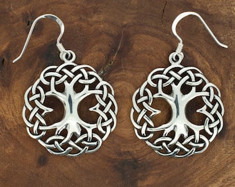 Orecchini in argento sterling con albero della vita celtico di Keith Jack - Italia