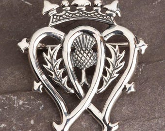 Luckenbooth Brooch | Scottish Gift for Her | Celtic Heart Pin