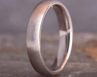 Silver Brushed Titanium Ring, 6mm Minimalist, Lightweight Wedding Band