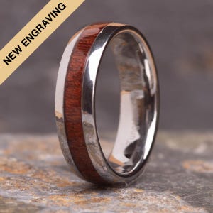 6 mm Nachhaltiger Koa Holz Ring|Wolframcarbid|Paarring|Ehering