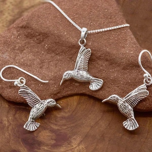 Sterling Silver Humming Bird Set