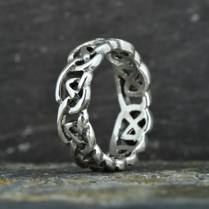Chunky Open Celtic Knot Ring in Sterling Silver