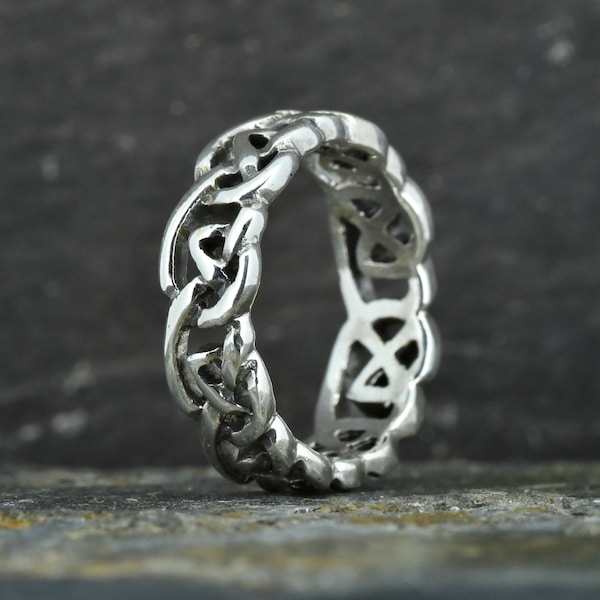Chunky Open Celtic Knot Ring in Sterling Silver