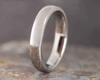 White Gold Tungsten Ring (4mm Wide) | Minimalist Wedding Band
